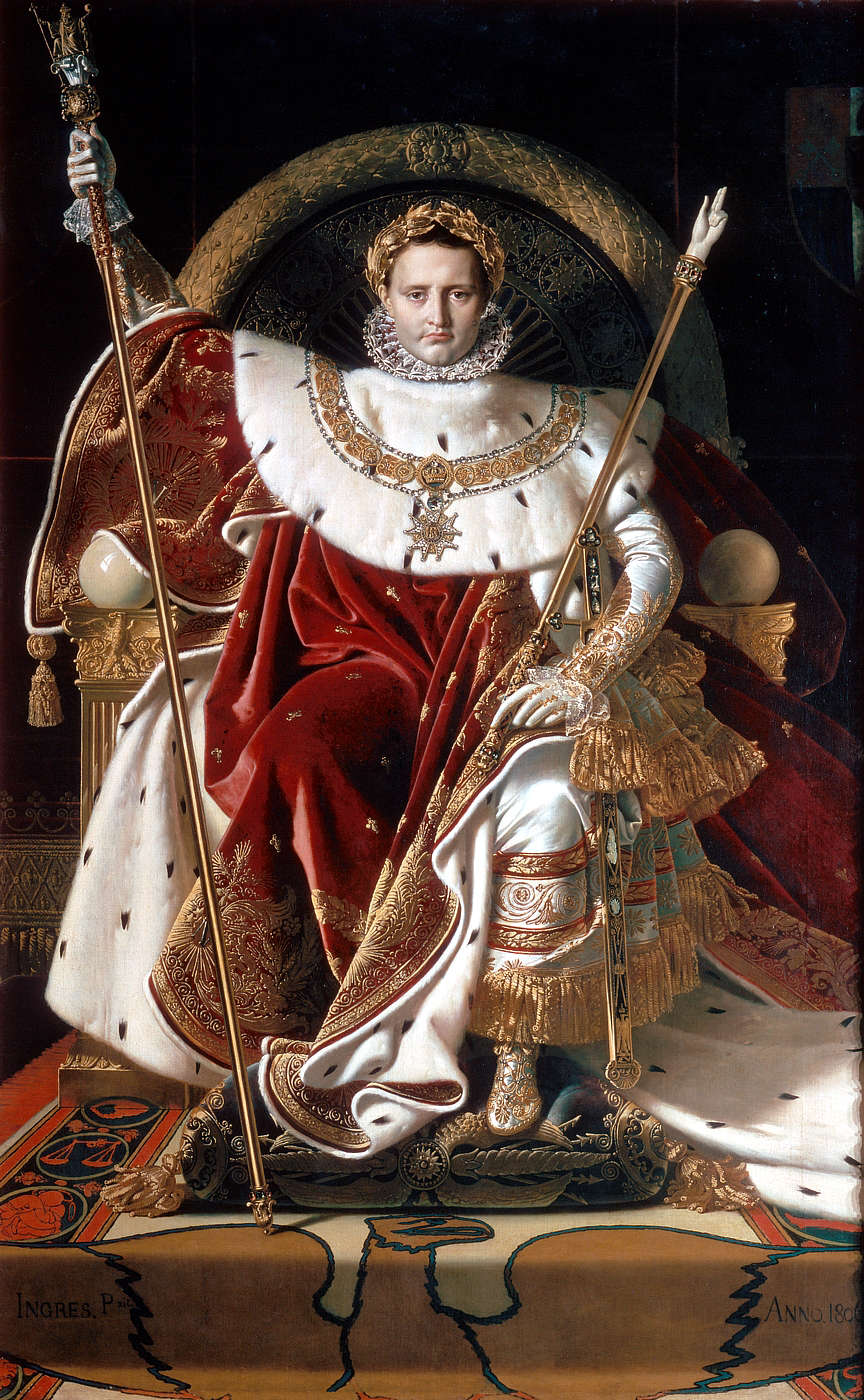 Наполеон на императорском троне[en]. Энгр (1806) Энгр, Жан Огюст Доминик 