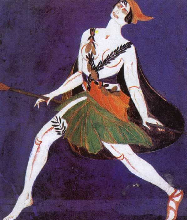 Эскиз костюма к драме И. Ф. Анненского «Фамира Кифаред». Менада. 1916